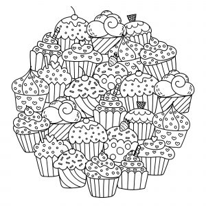 Cupcakes dans un Mandala