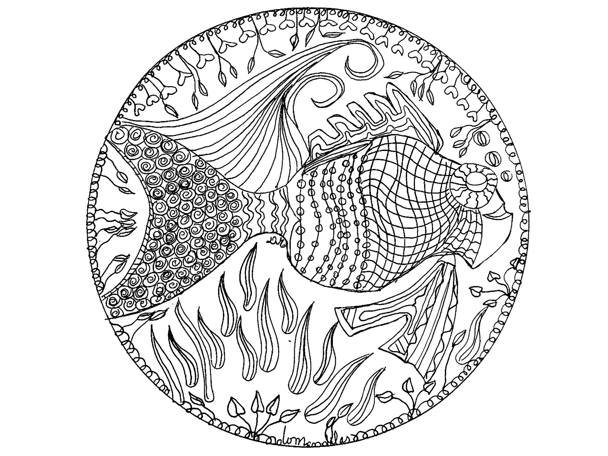 Mandala Poisson Simple Mandalas Sur Le Theme Des Animaux 100 Mandalas Zen Anti Stress