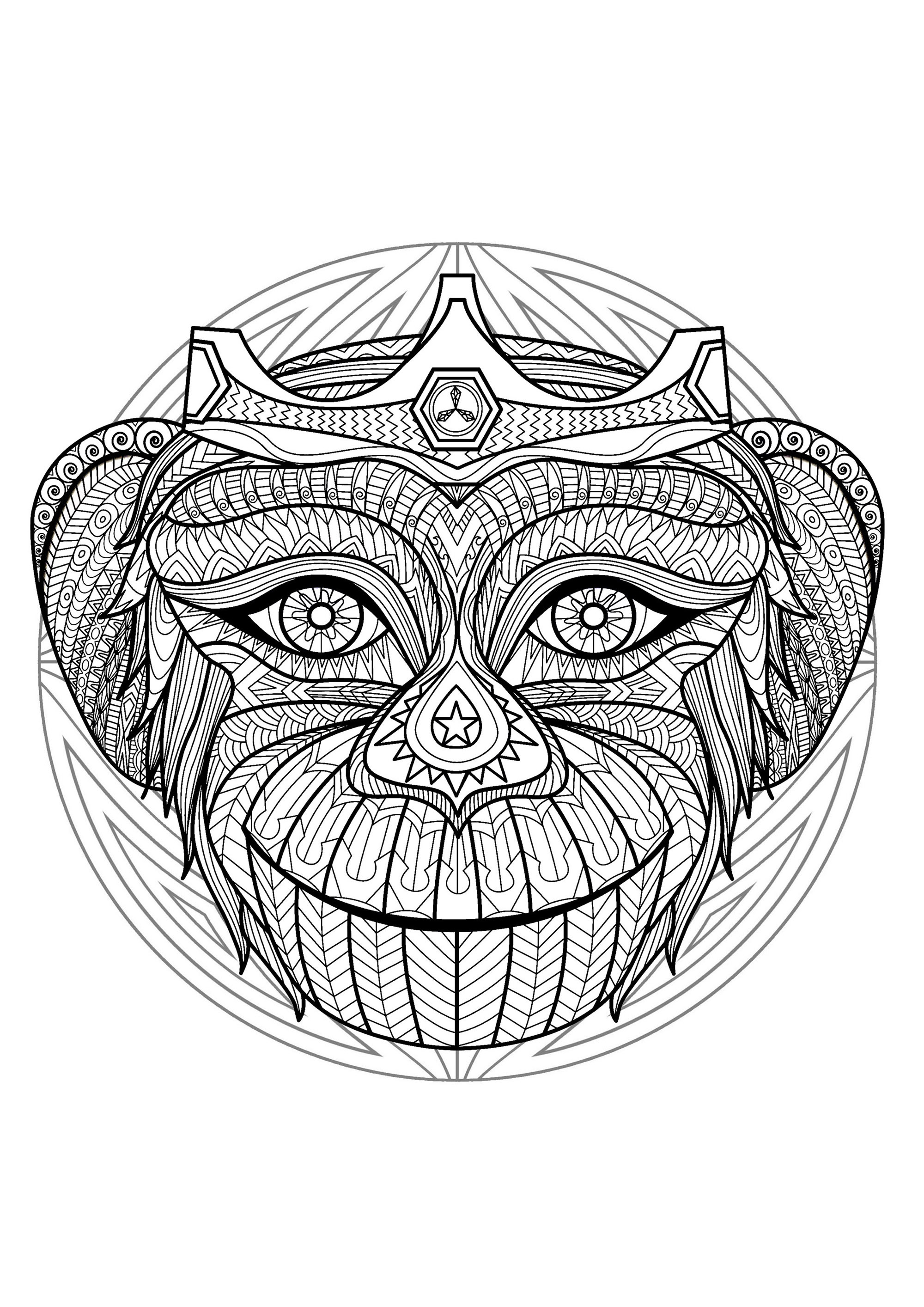 Un Mandala mettant en scène un singe espiègle, pour ceux qui préfèrent mettre en couleur des éléments concrets et vivants. Rétablir la paix en nous, devenir plus créatifs, développer une qualité, favoriser le lâcher prise… C'est ce que permettent les Mandalas.
