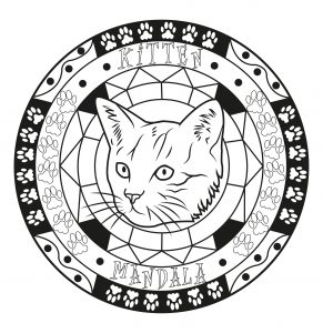 Mandala petite tête de chat
