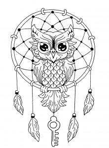 Mandala Hibou Attrape rêve