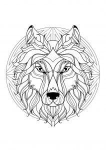 Mandala tête de loup   1