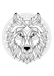 Mandala tête de loup   3