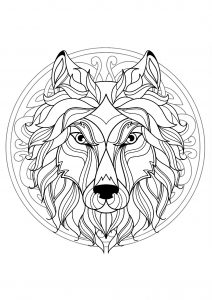 Mandala tête de loup   4