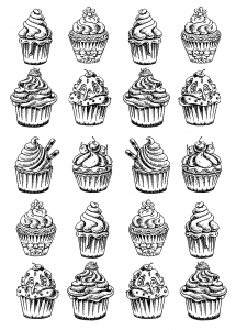 Coloriage justcolor cupcakes 3