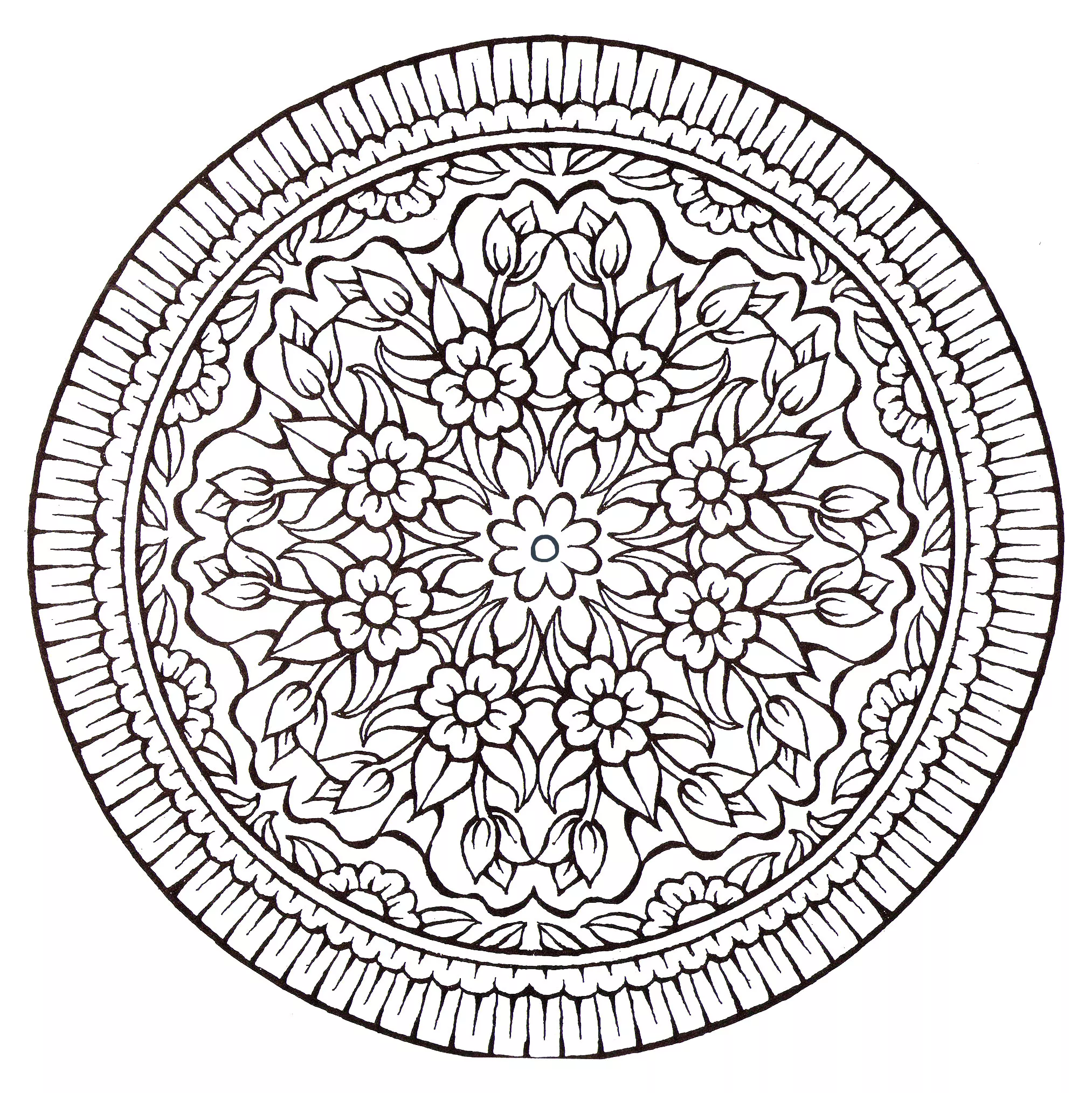Mandala fleurs style vintage (Mandalas difficiles (pour adultes))
