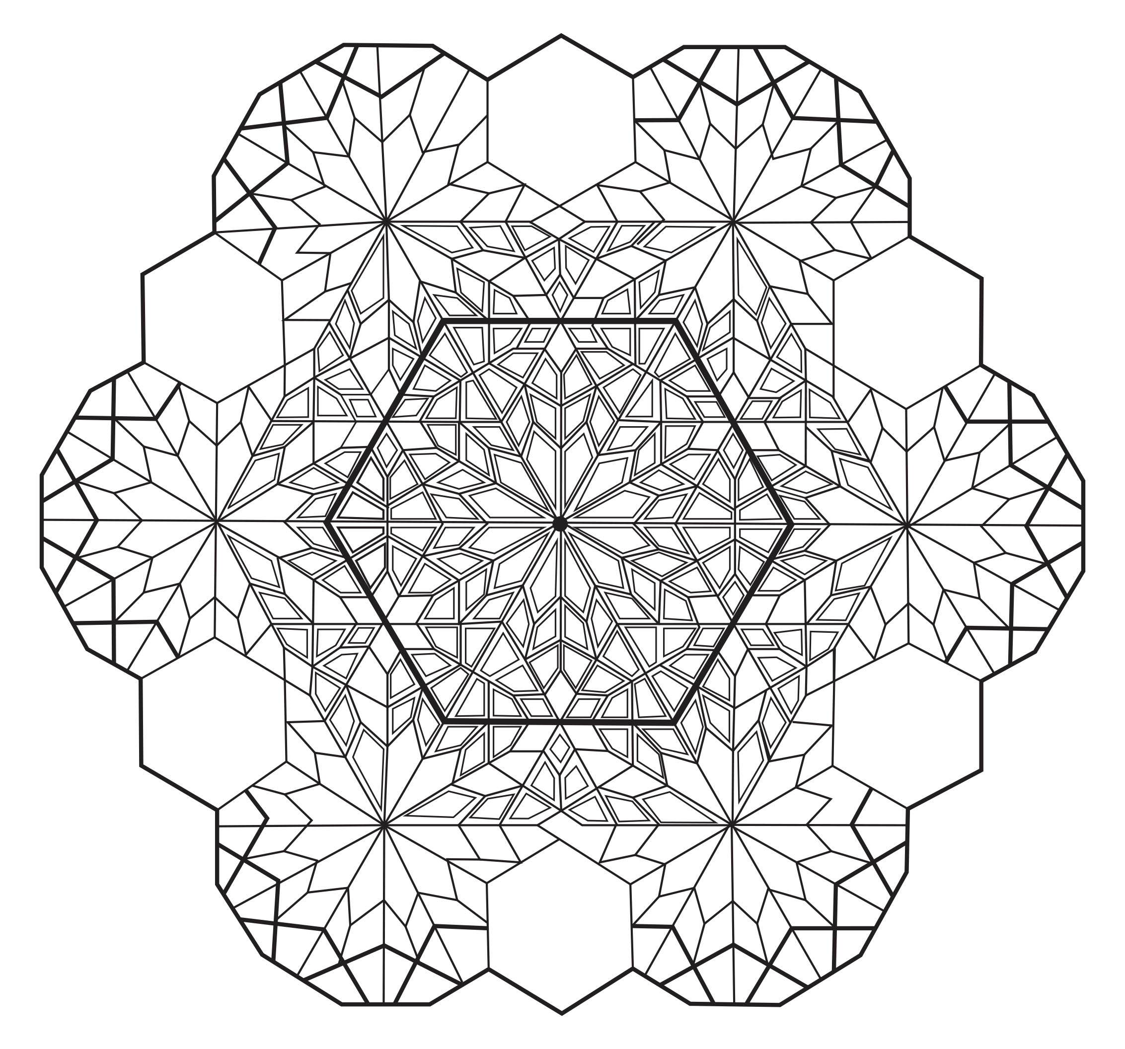 Mandala 04 Mandalas difficiles pour adultes image=difficult coloriage mandala antistress hexagone 1