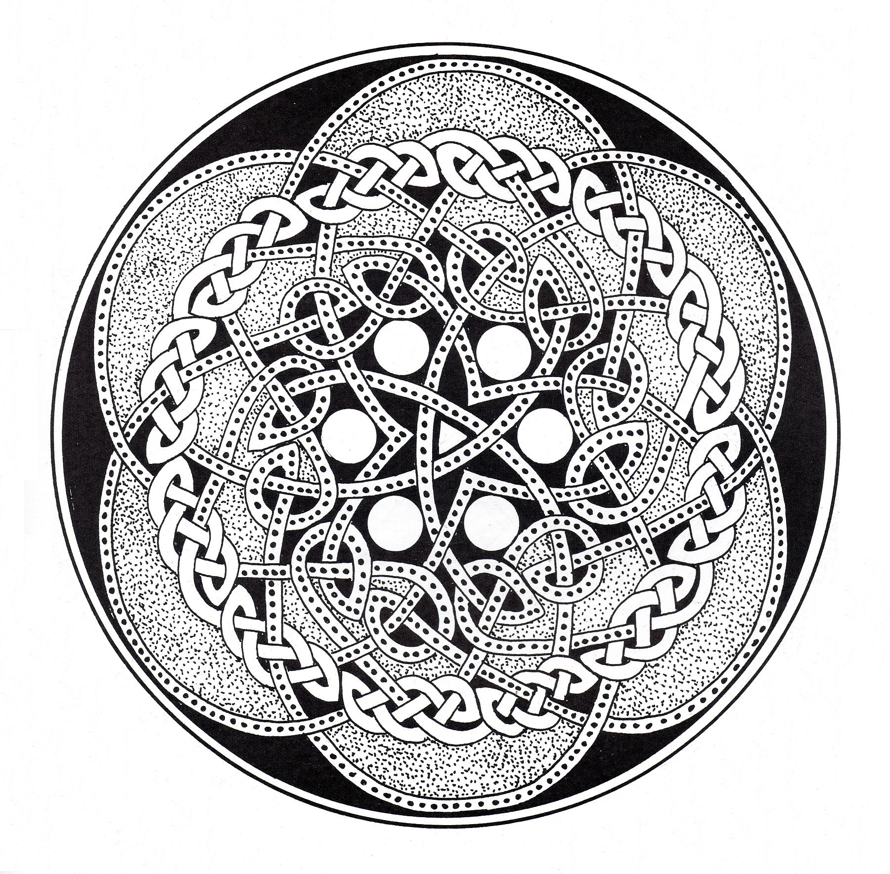 Si vous êtes prêt à passer de longues minutes de relaxation, préparez vous à colorier ce Mandala celtique noir & blanc assez complexes ... Vous pourrez utiliser de nombreuses couleurs si vous le souhaitez.