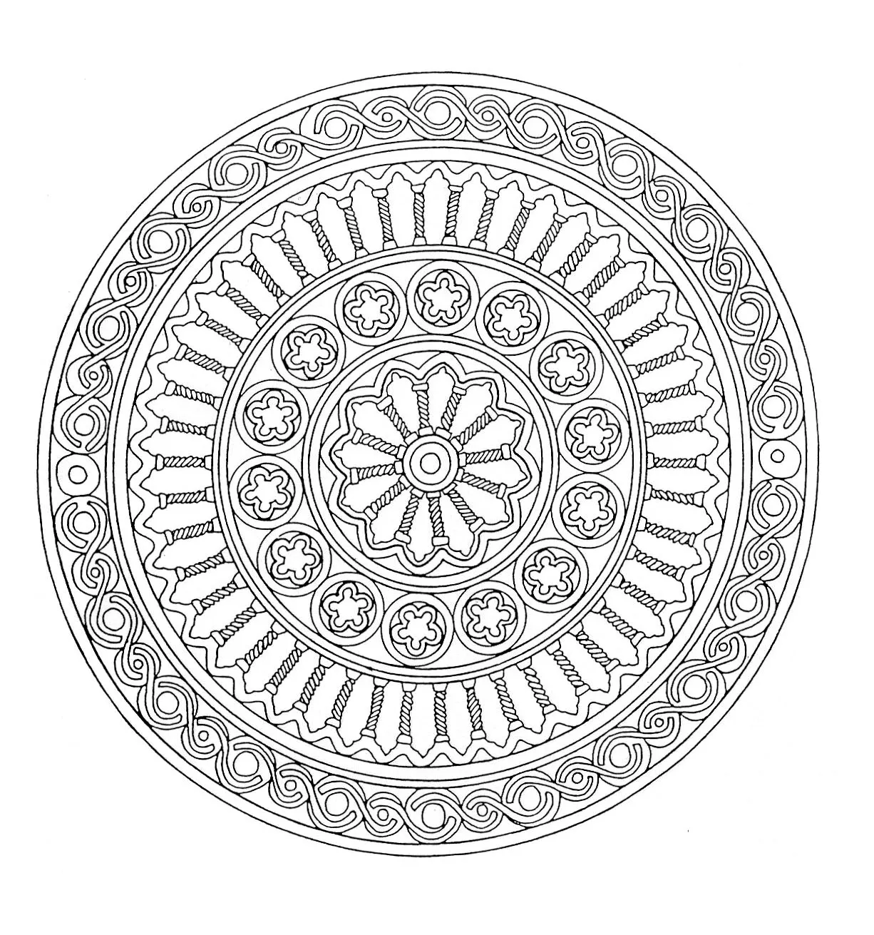 Mandala a colorier difficile - 12 (Mandalas difficiles (pour adultes))
