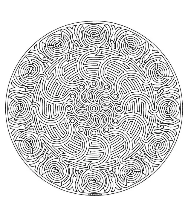 Mandala a colorier difficile - 15 (Mandalas difficiles (pour adultes))
