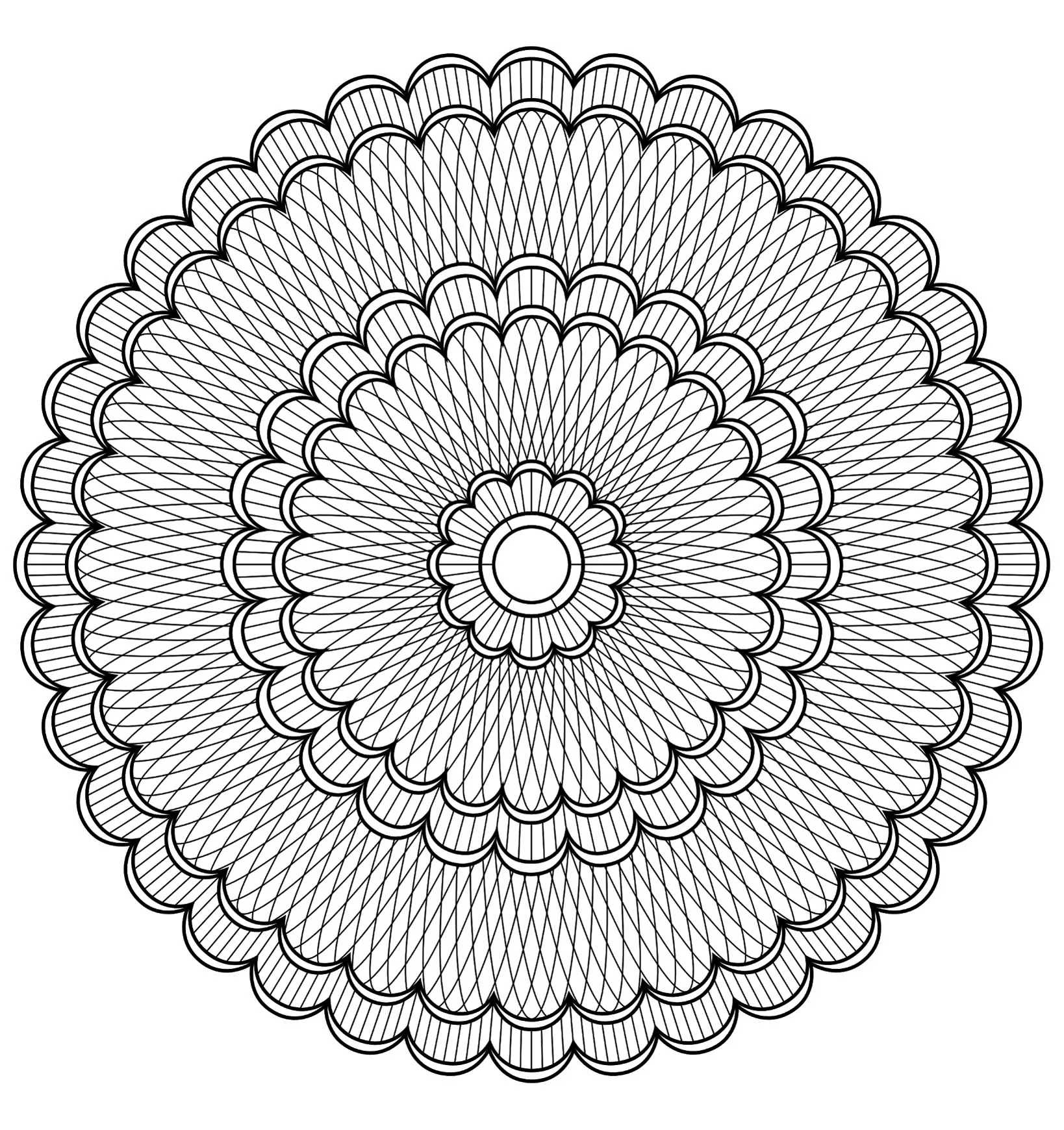 Mandala a colorier difficile - 19 (Mandalas difficiles (pour adultes))