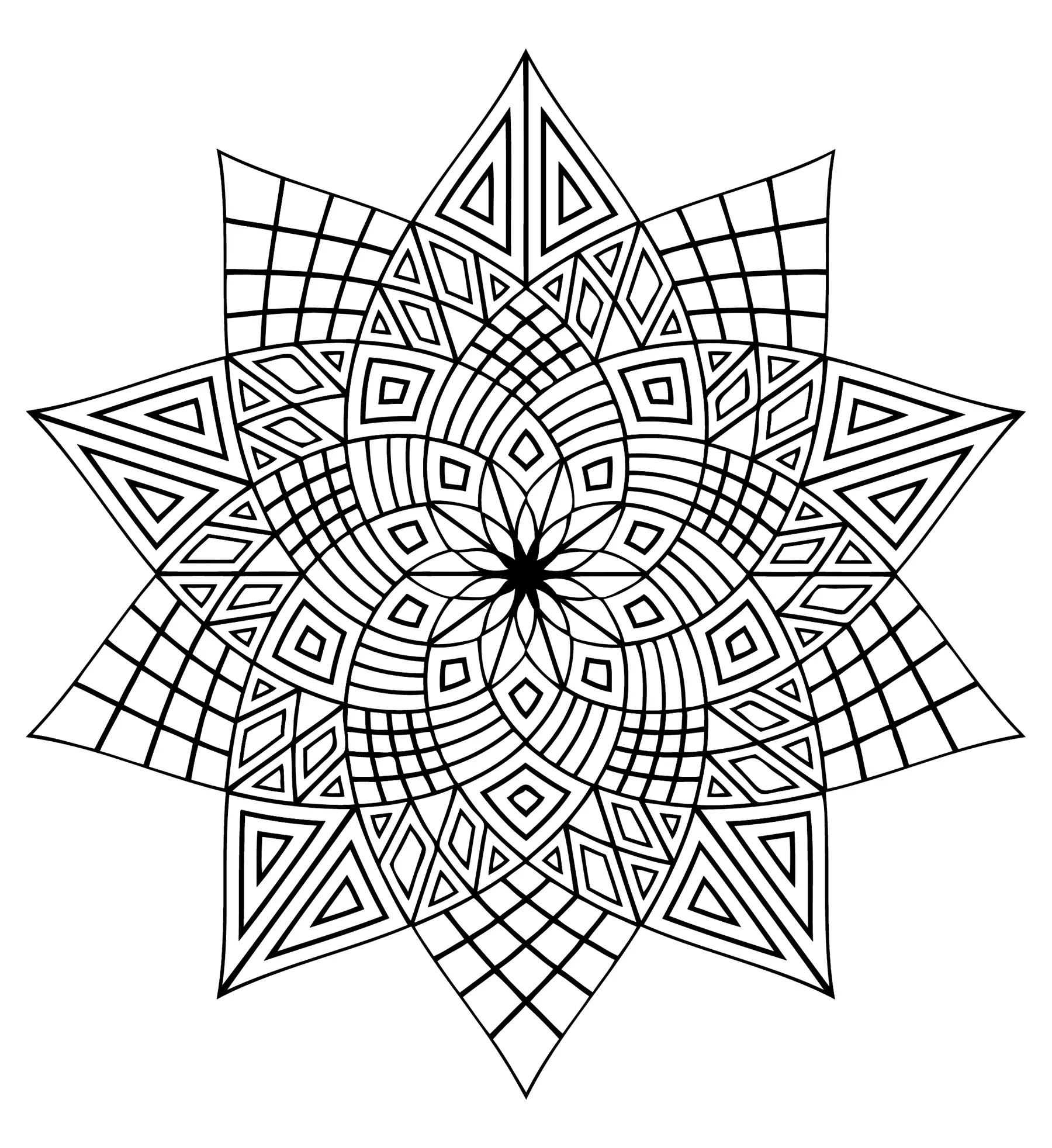 Mandala a colorier difficile - 23 (Mandalas difficiles (pour adultes))
