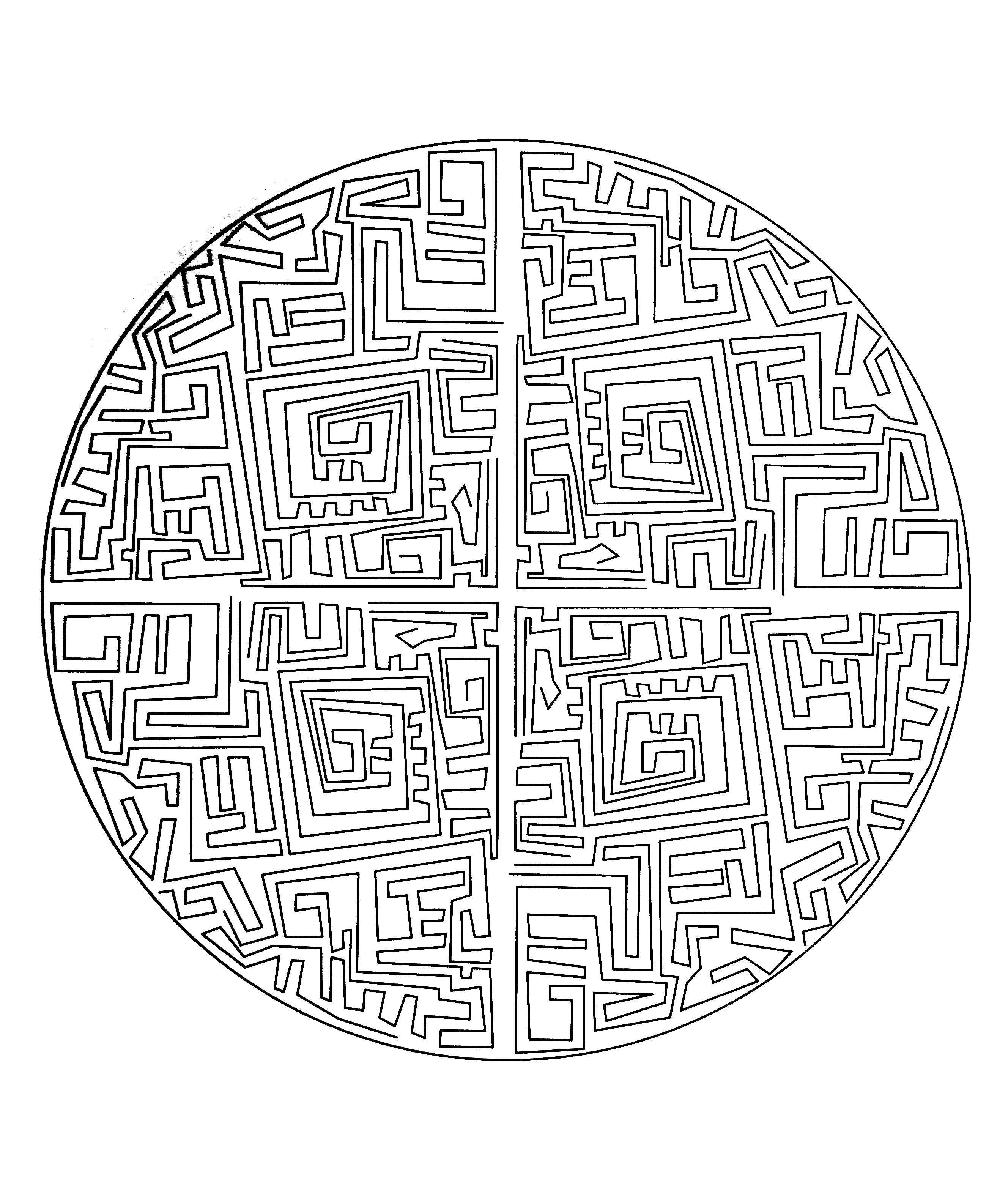 Labyrinthe à Imprimer Pour Adulte Mandala a colorier difficile - 29 - Mandalas difficiles (pour adultes)