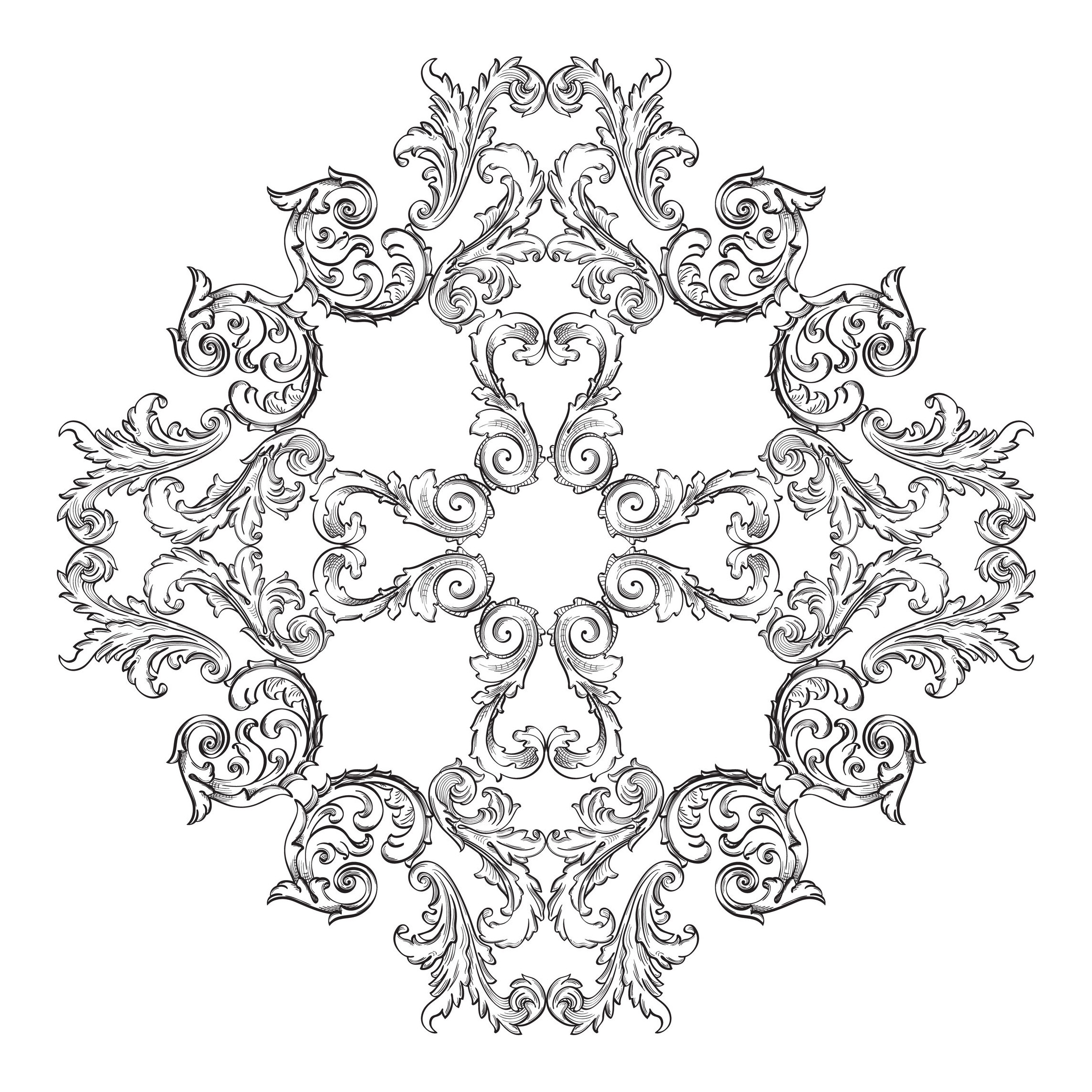 Un Mandala vintage assez difficile à colorier, parfait si vous aimez mettre en couleur de petites zones, et si vous aimez les détails variés.