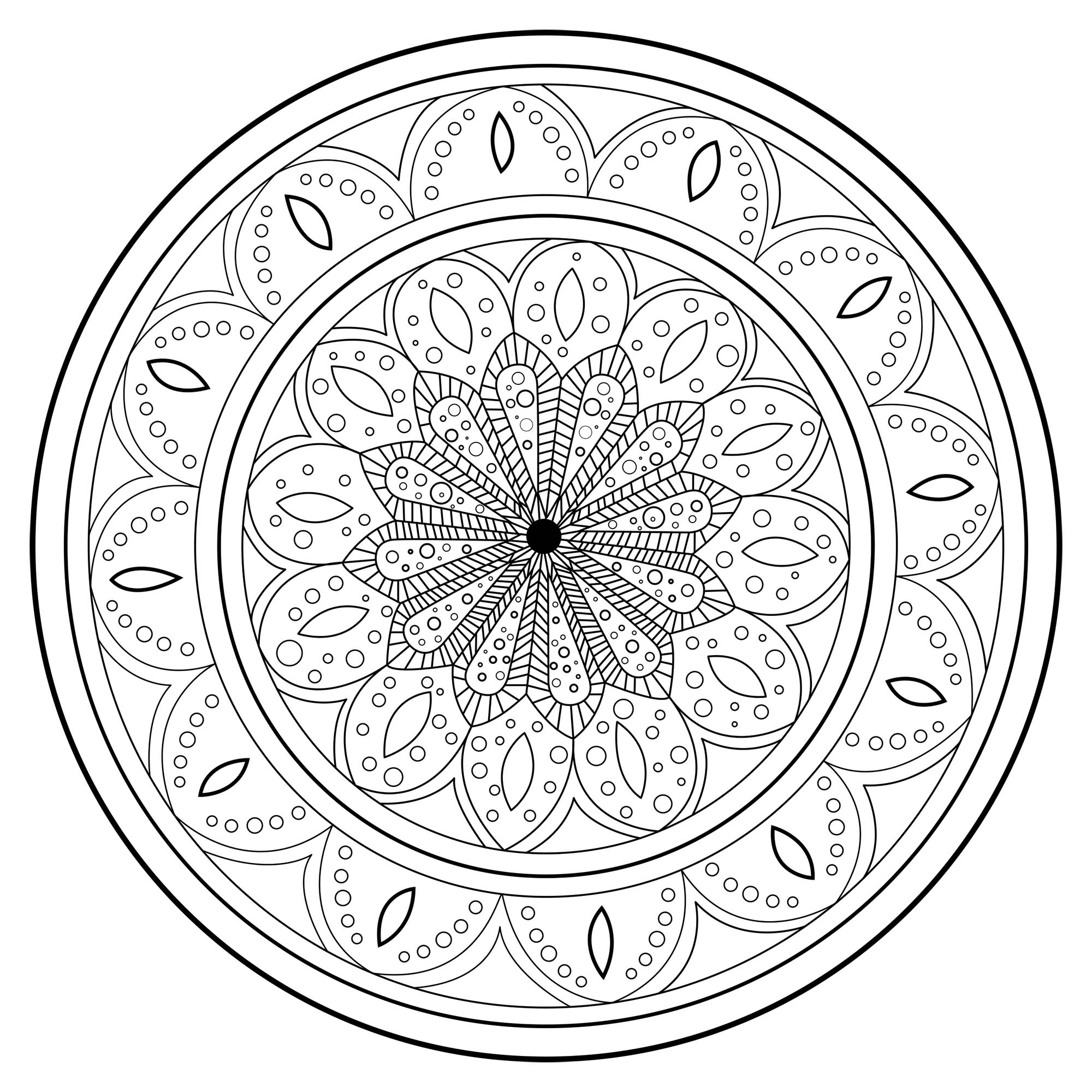 Coloriage Magique Adulte Anti stress Mandala magique et complexe - Mandalas difficiles (pour adultes)