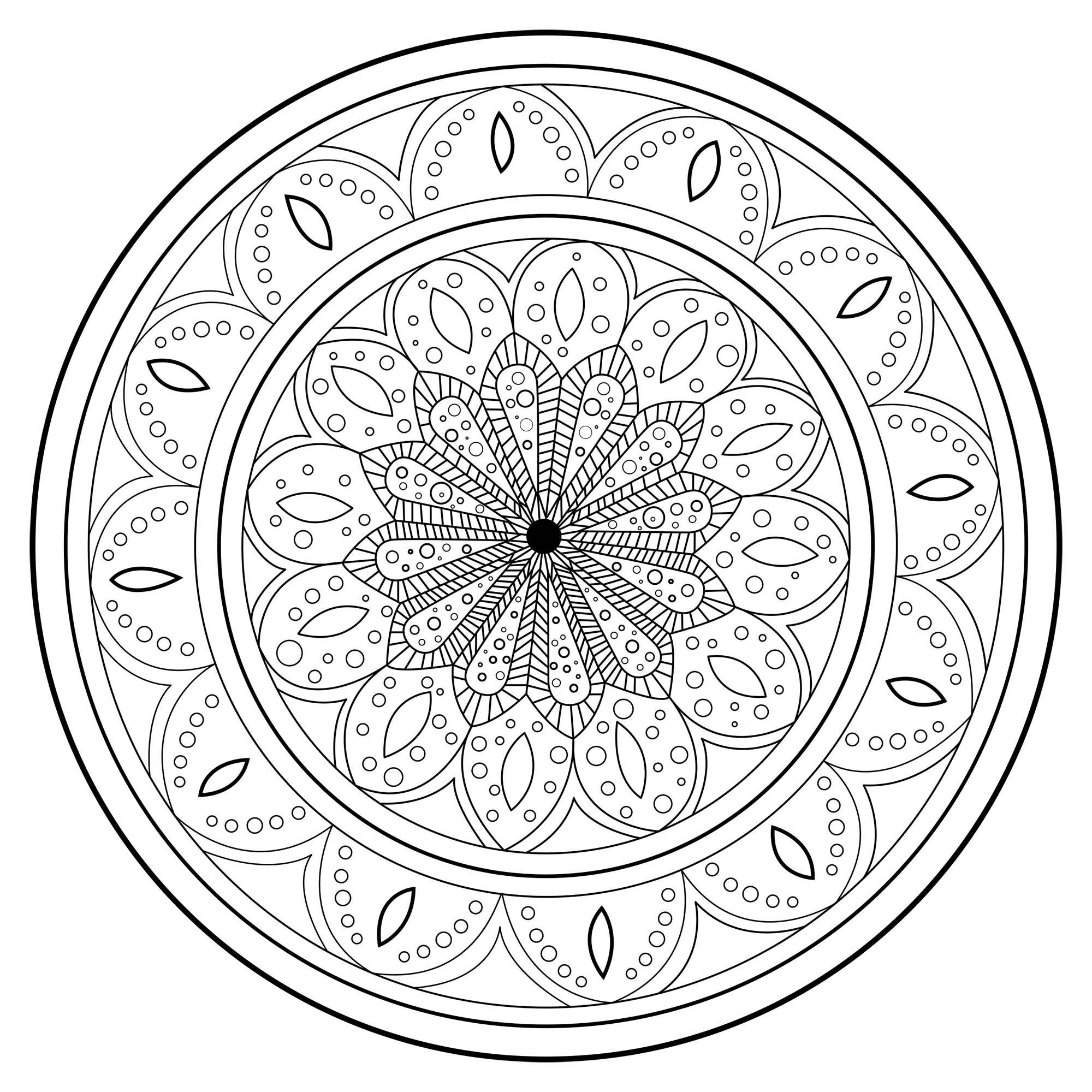 Mandala magique et complexe - Mandalas difficiles (pour adultes)