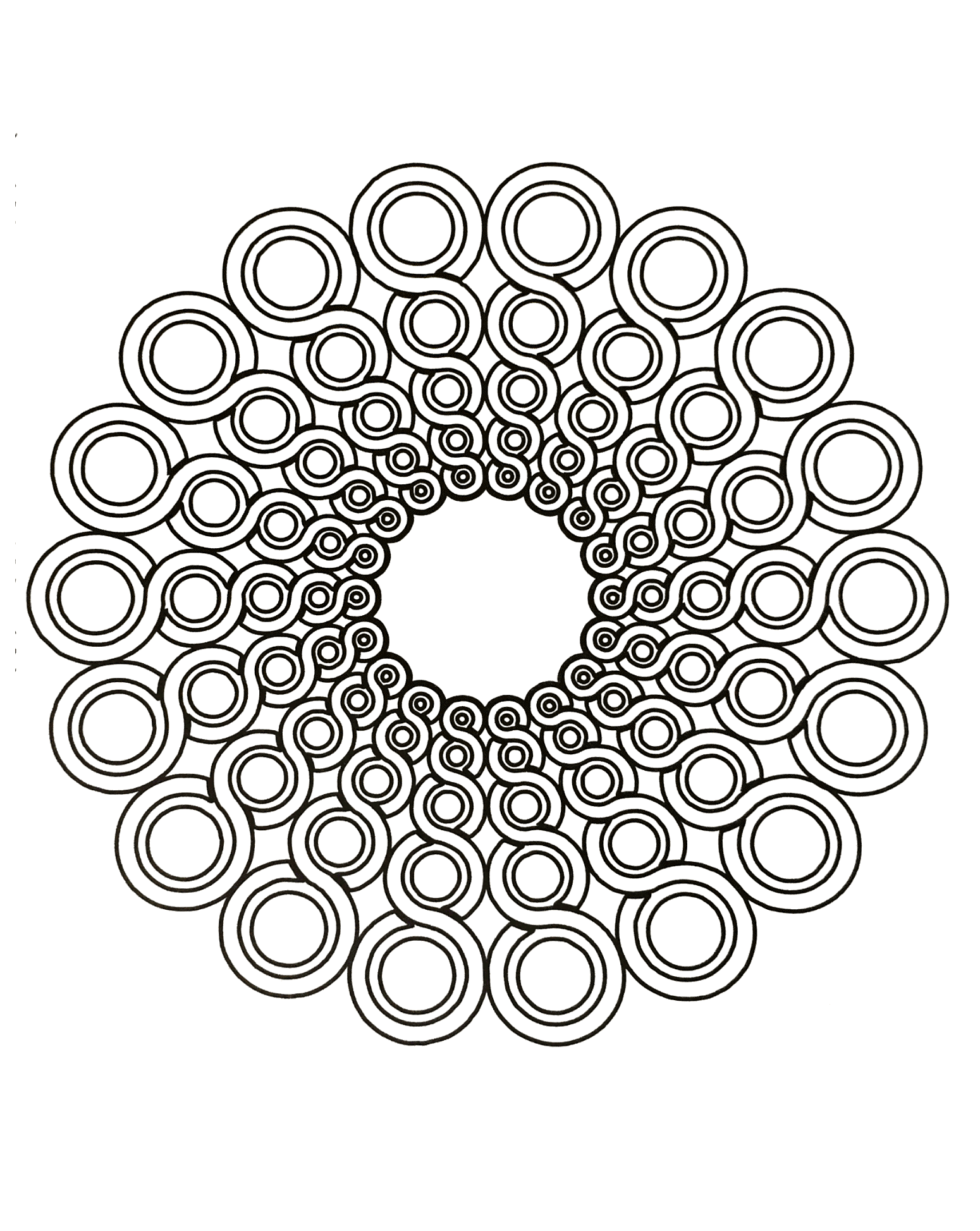 Superbe mandala avec une succession de cercle formant une très jolie fleur en vue d'ensemble. Le niveau de ce dernier est normal.