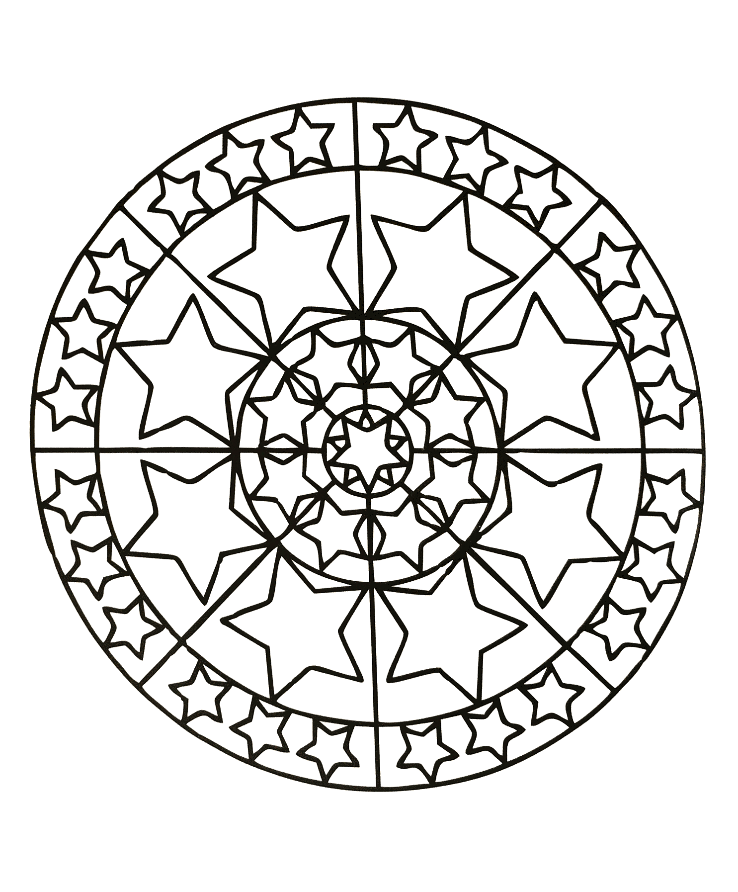 Préparez vos feutres et crayons pour réaliser la mise en couleur de ce Mandala plein de petits détails et zones intriquées.