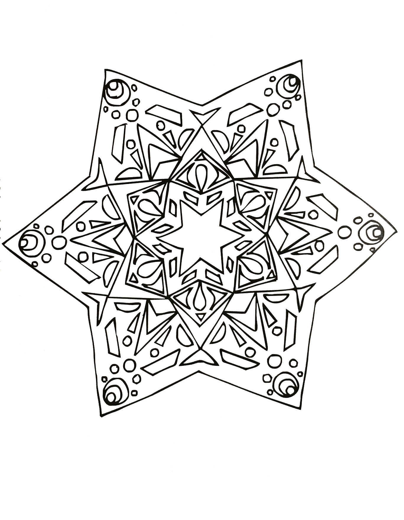 Si vous êtes prêt à passer de longues minutes de relaxation, préparez vous à colorier ce Mandala étoilé assez complexes ... Vous pourrez utiliser de nombreuses couleurs si vous le souhaitez.