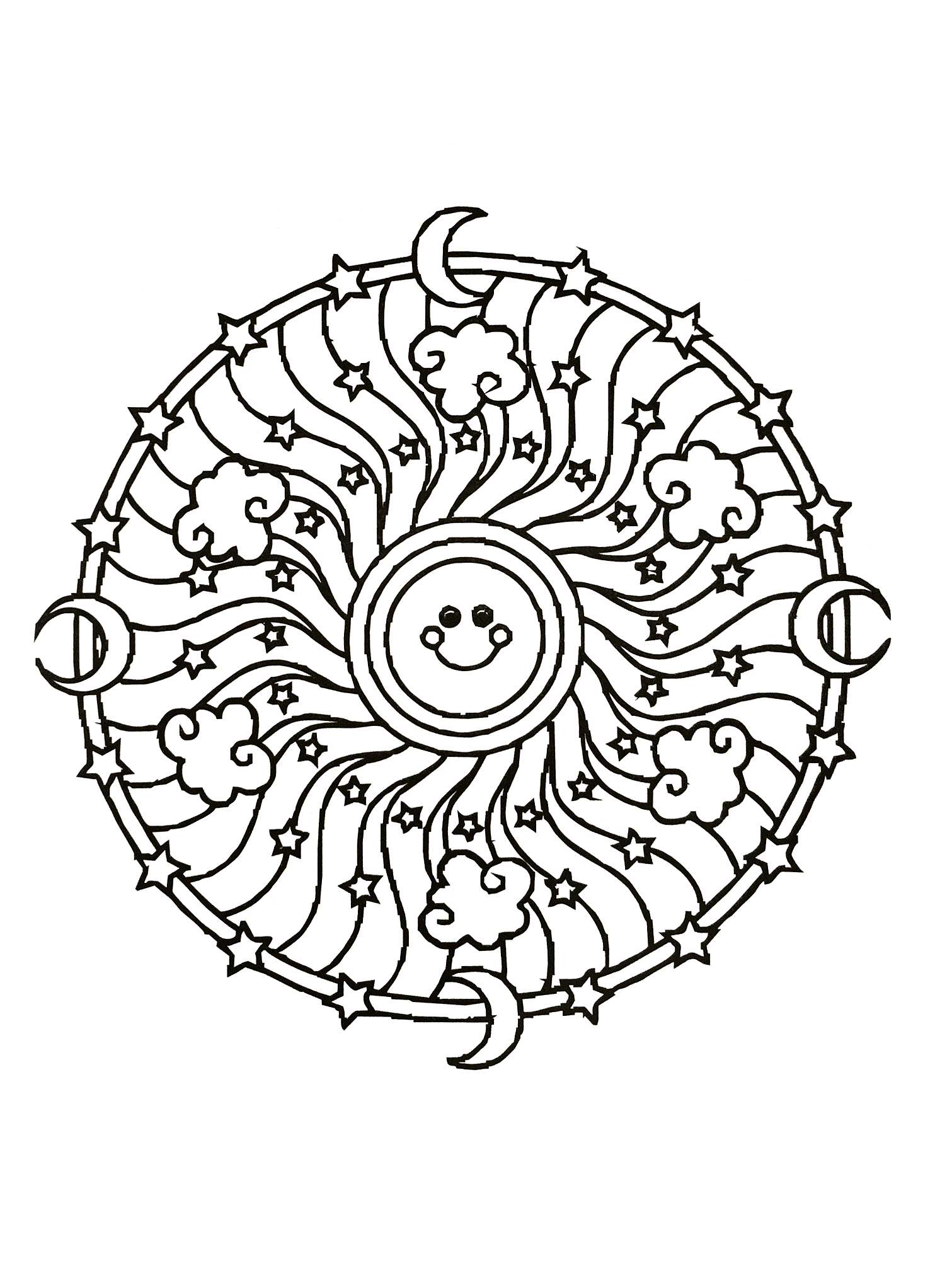 Mandala soleil (Mandalas difficiles (pour adultes))