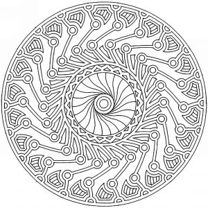 Mandala a colorier difficile - 4 - Mandalas difficiles (pour adultes)