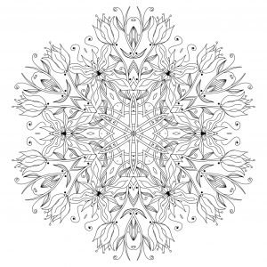 Mandala unique et fleuri