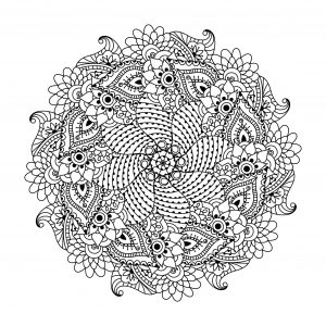 Mandala symétrie fleurie