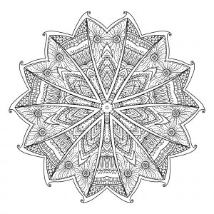 Mandala a colorier difficile - 4 - Mandalas difficiles (pour adultes)