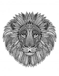 Mandala tête de lion