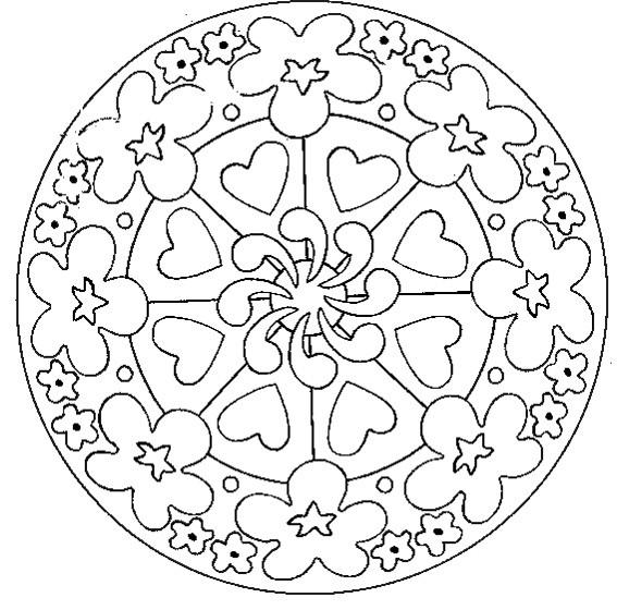 Mandala Fleurs Et Coeurs Mandalas Faciles Pour Enfants