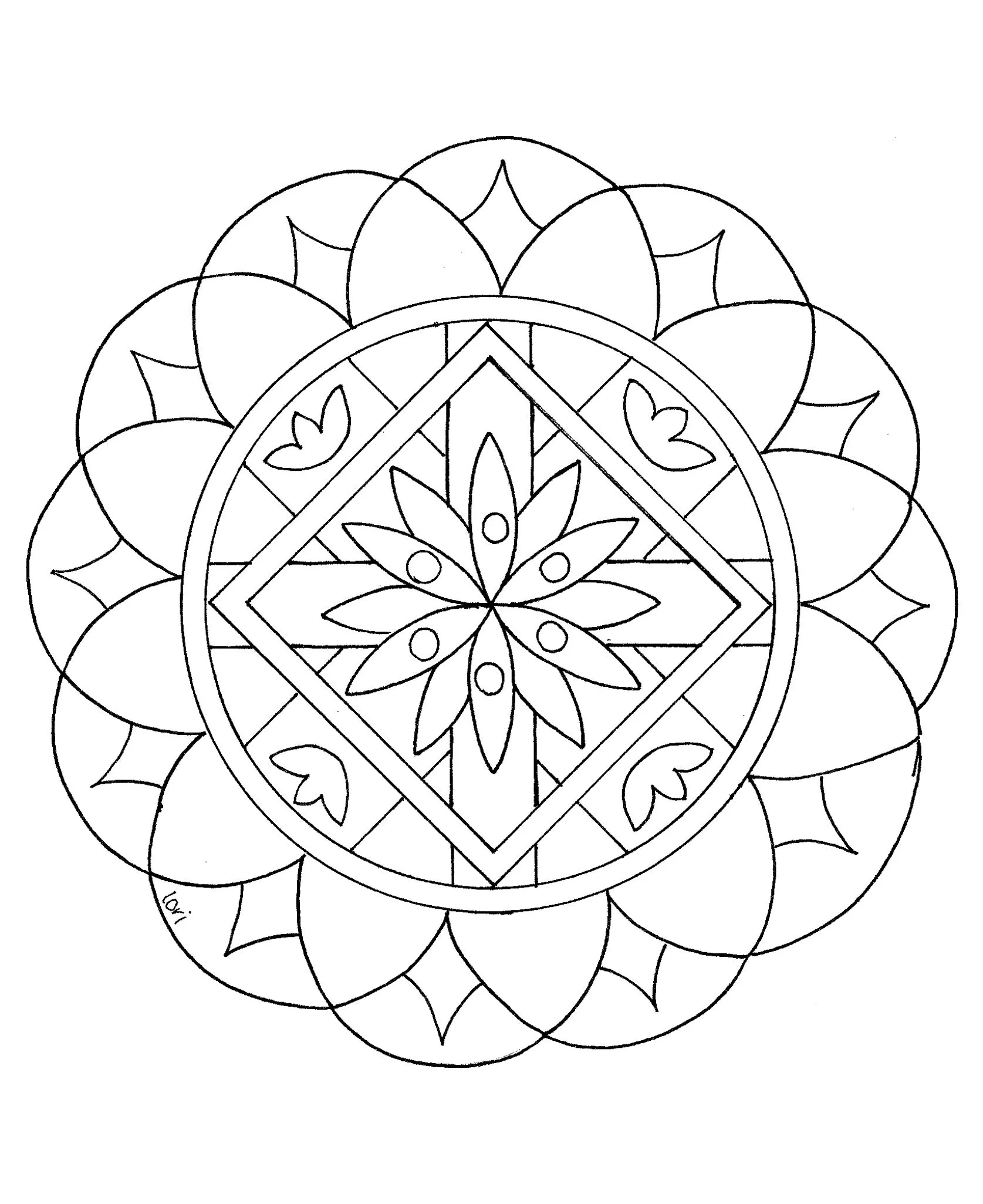 Mandala rosace (Mandalas faciles (pour enfants))