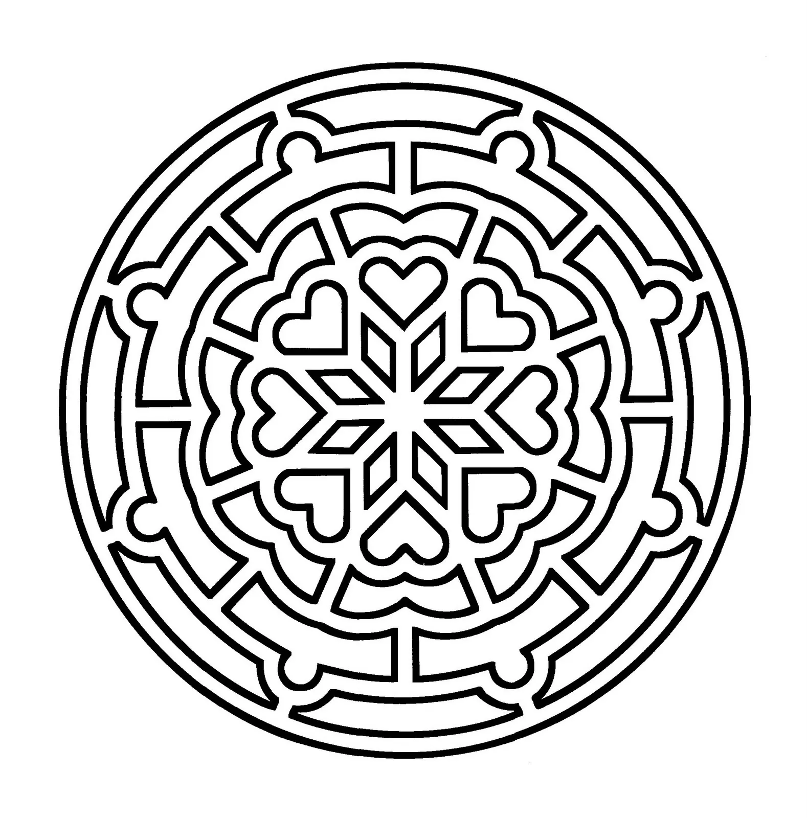 Mandala traits épais (Mandalas faciles (pour enfants))