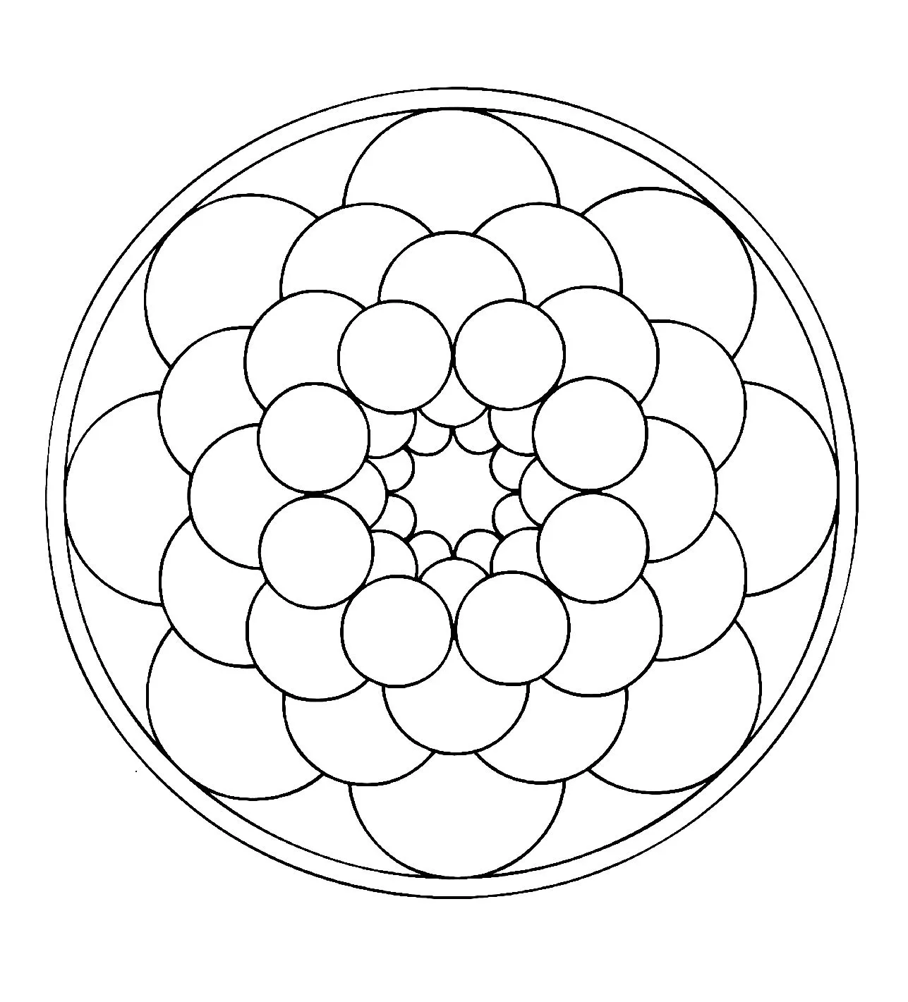 Mandala cercles (Mandalas faciles (pour enfants))