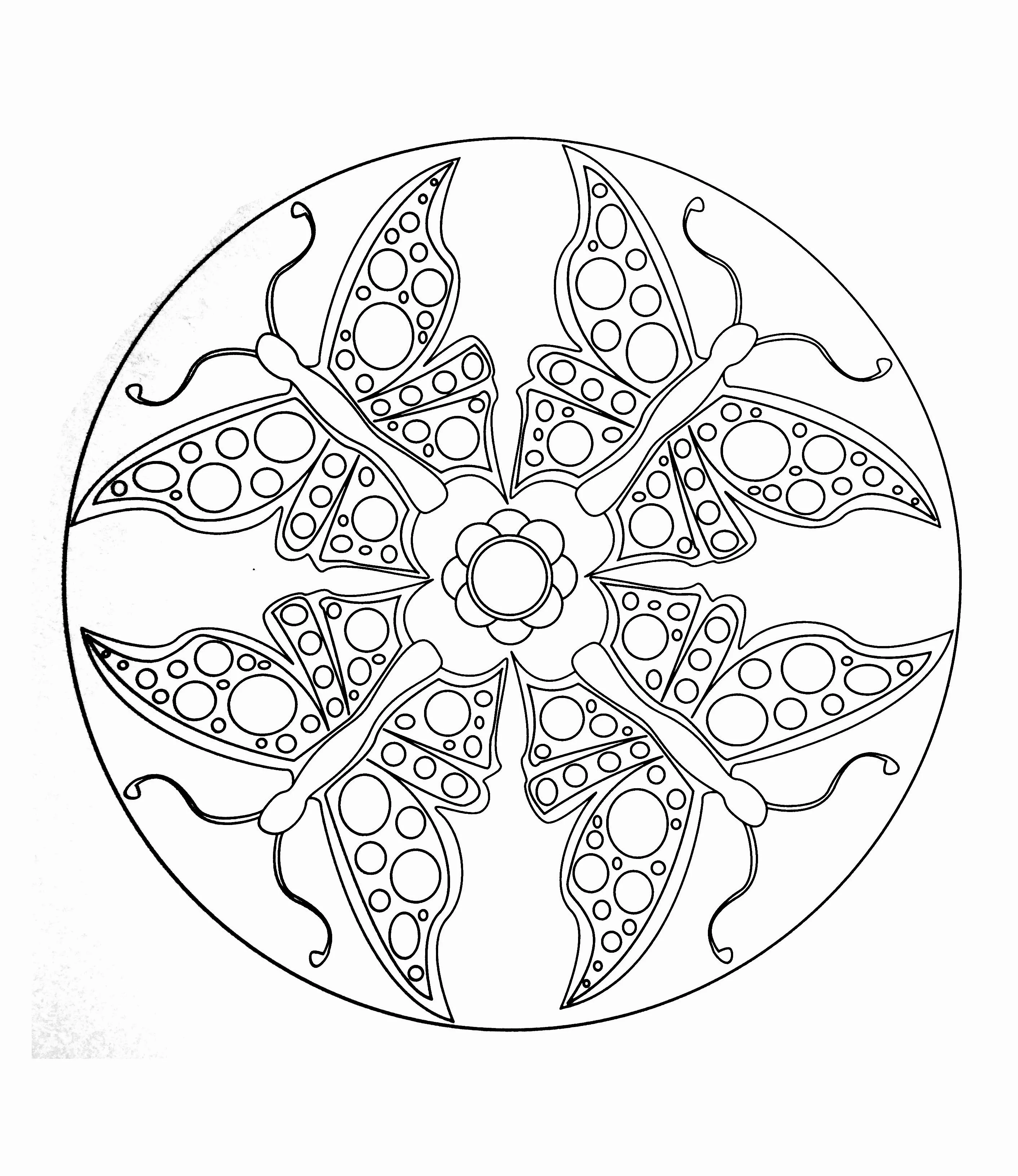 Mandala papillons facile (Mandalas faciles (pour enfants))