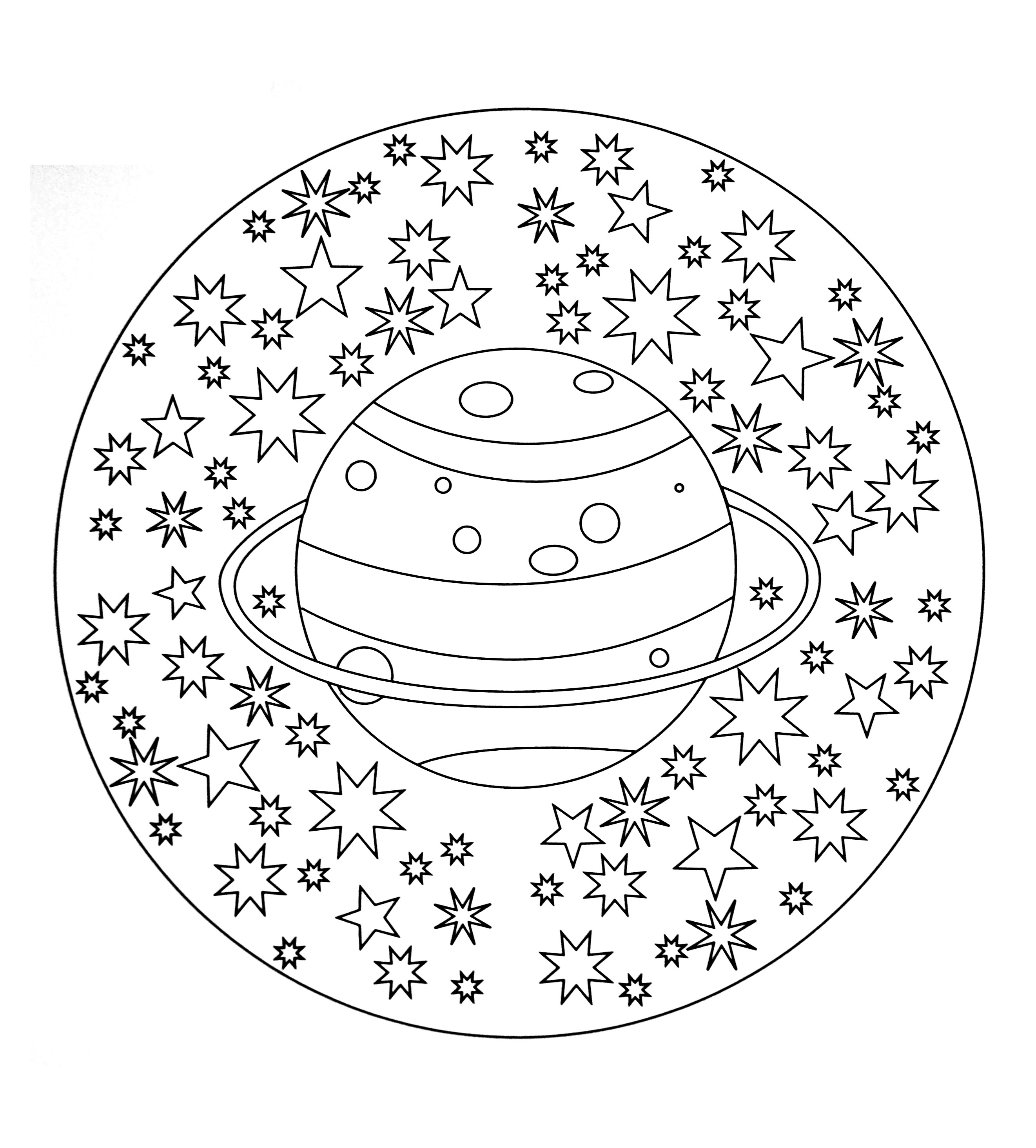 Mandala espace - Mandalas faciles (pour enfants)