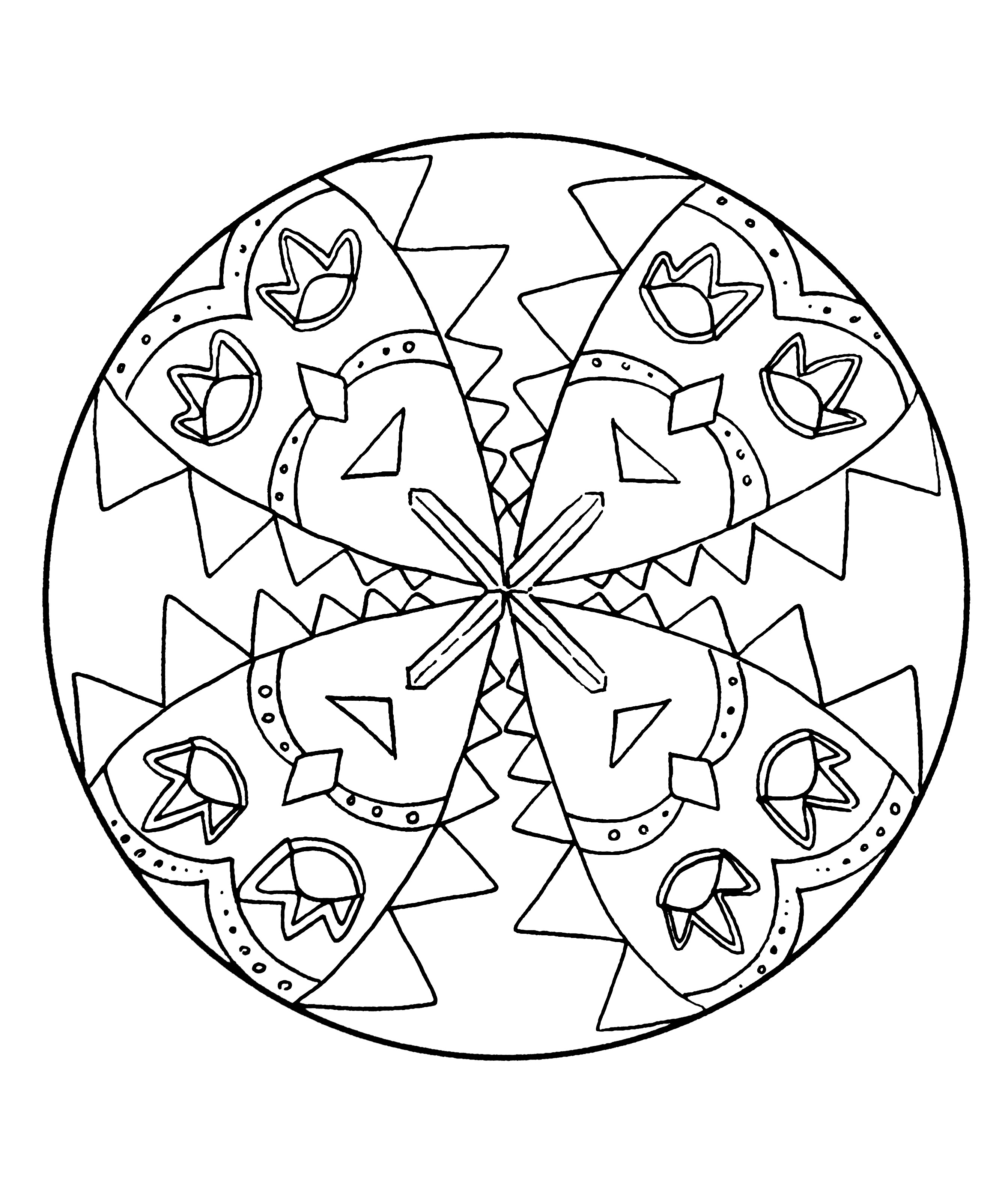 Mandala   colorier dans l esprit du carnaval Assez simple   colorier
