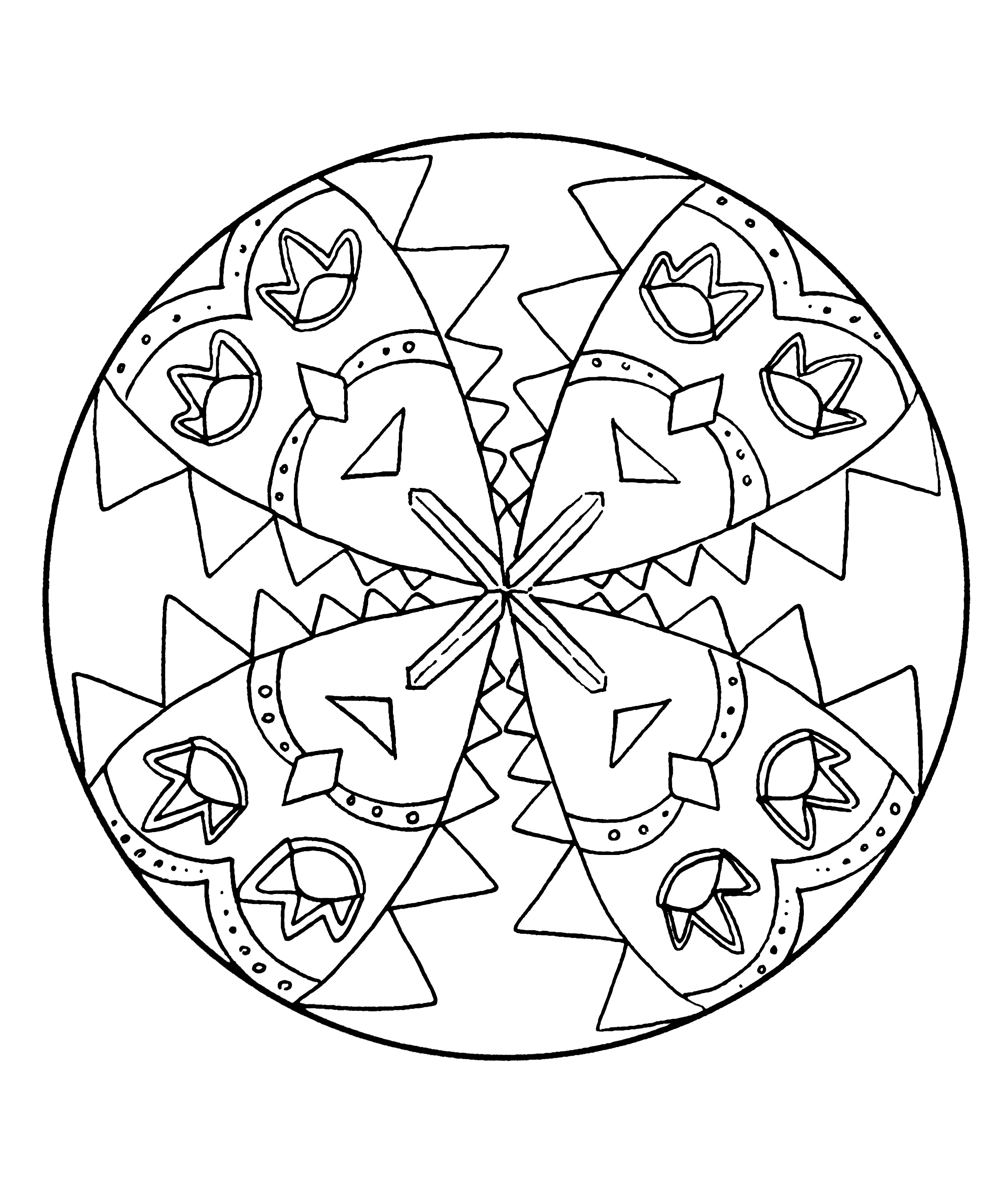 Mandala   colorier dans l esprit du carnaval Assez simple   colorier