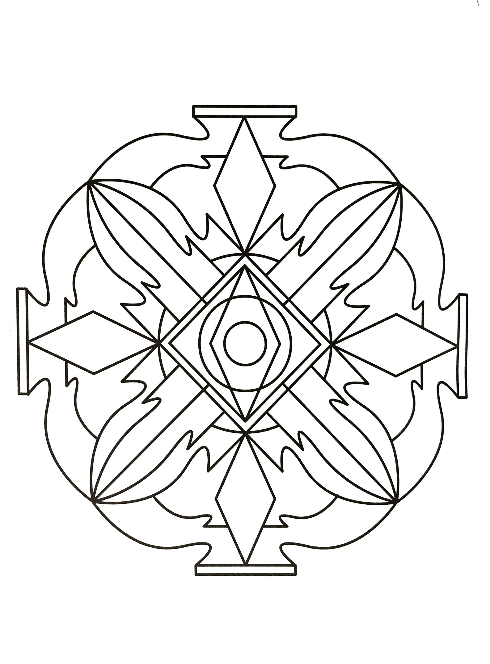 Un Mandala facile parfait si vous avez envie de simplicité ou que vous disposez de peu de temps pour colorier.