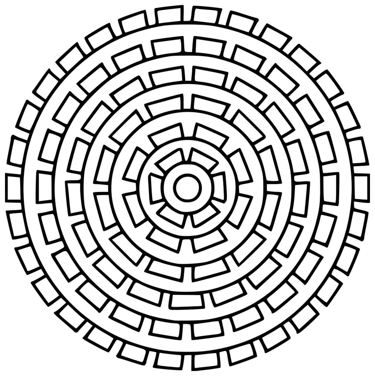 Mandalas faciles (pour enfants) : Mandala angulaire Mandalas faciles (pour enfants) : Mandala angulaire
