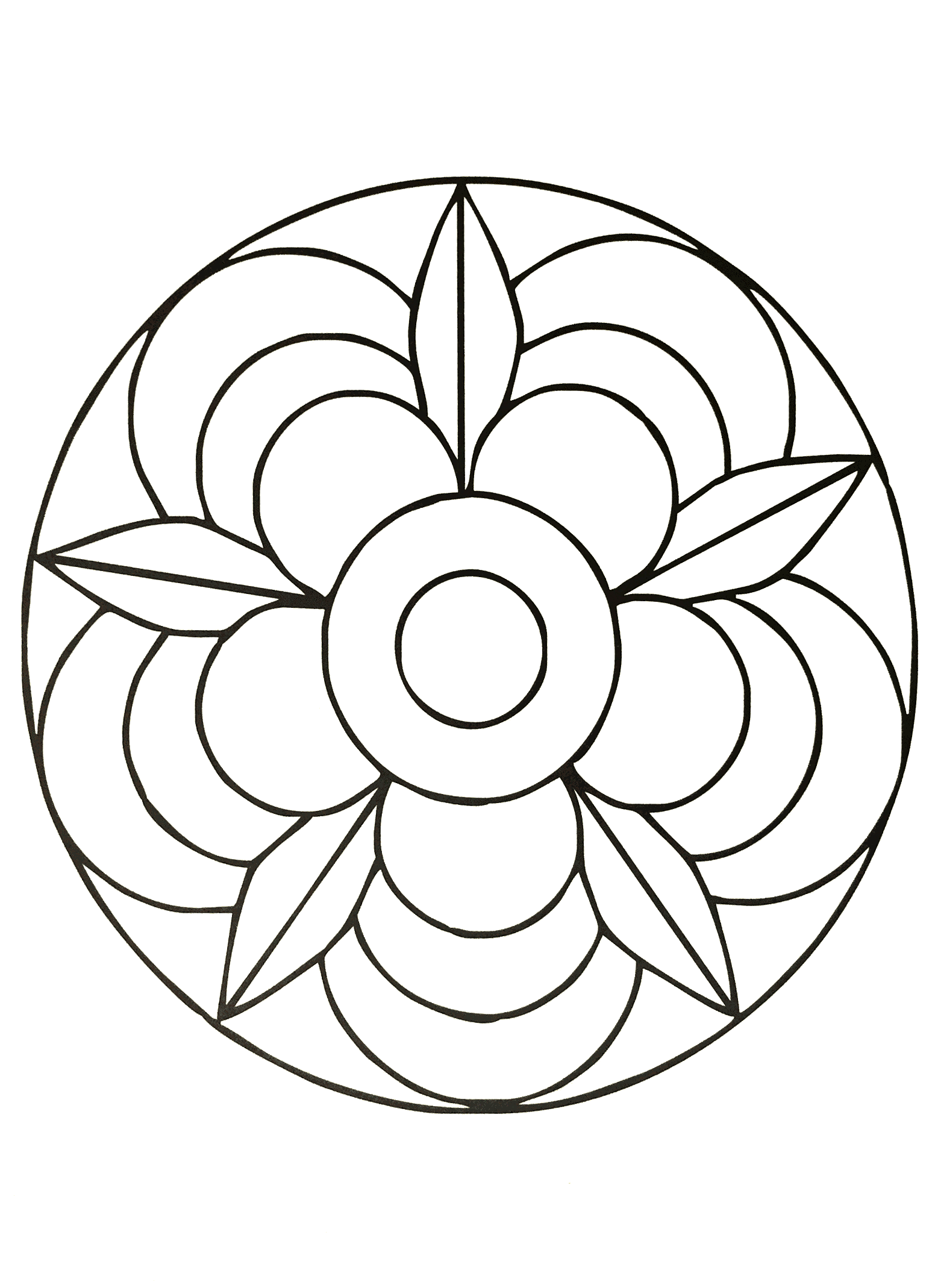 Superbe mandala représentant un très jolie fleur. Très simple à colorier.