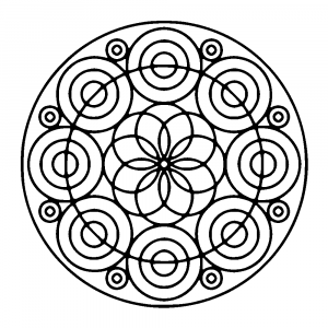 Mandala cercles et fleurs