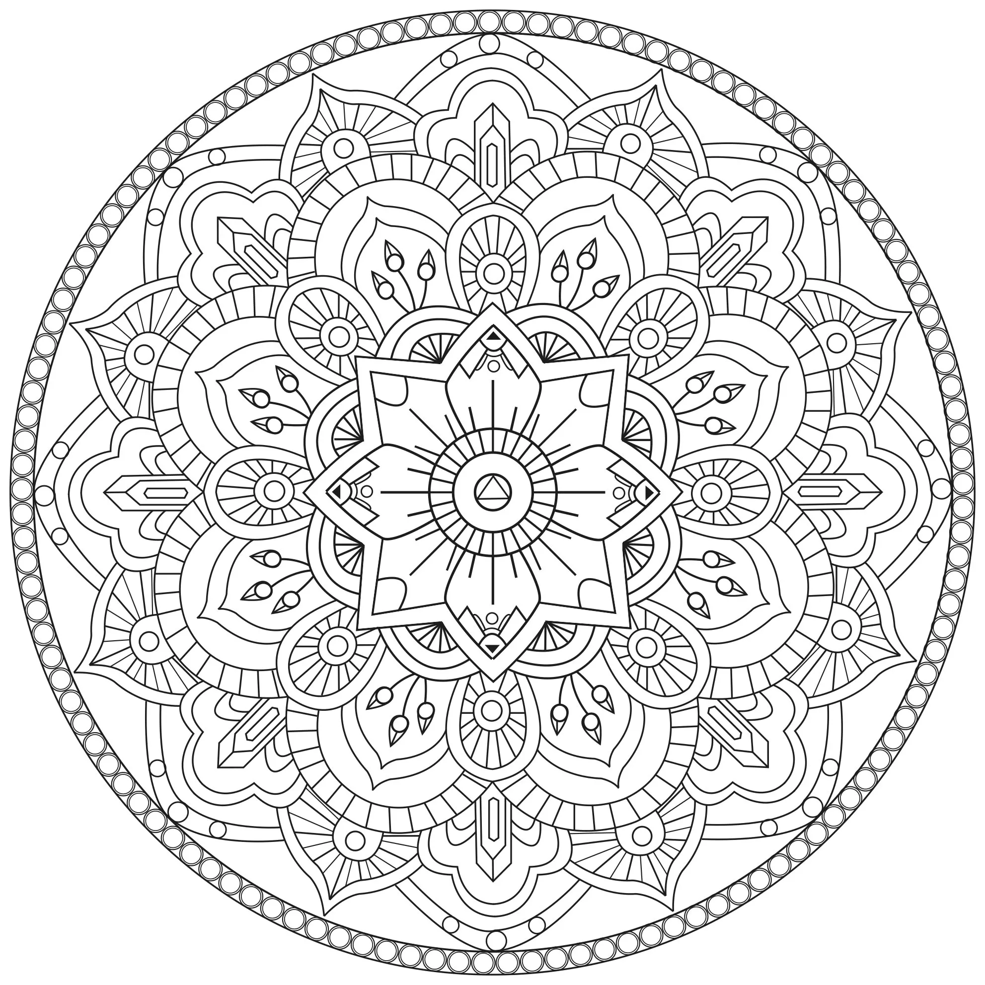 Simple Mandala sur le thème des fleurs (Mandalas sur le thème des Fleurs et végétation)