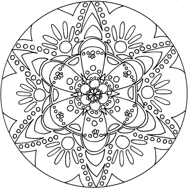 Mandala fleur étoilée (Mandalas sur le thème des Fleurs et végétation)