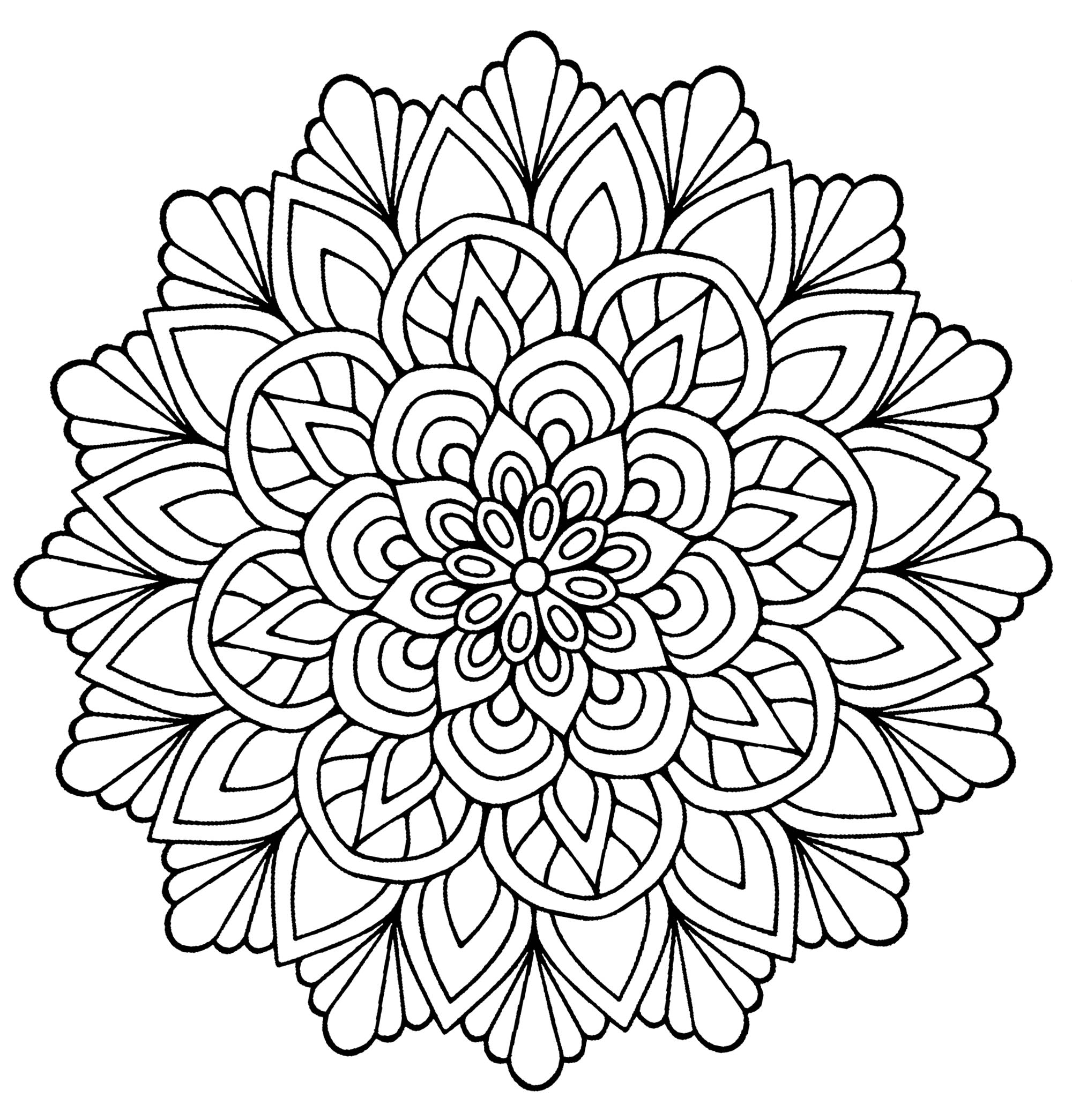 Mandala simple et fleuri - Mandalas sur le thème des Fleurs et