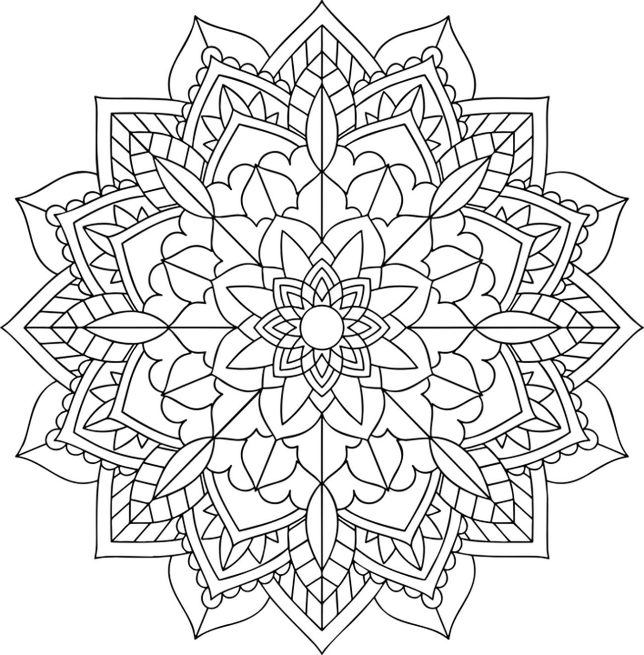 Un mandala pour petits et grands, composé de motifs végétaux, parfait pour se relaxer, déstresser, tout en exprimant son sens créatif.