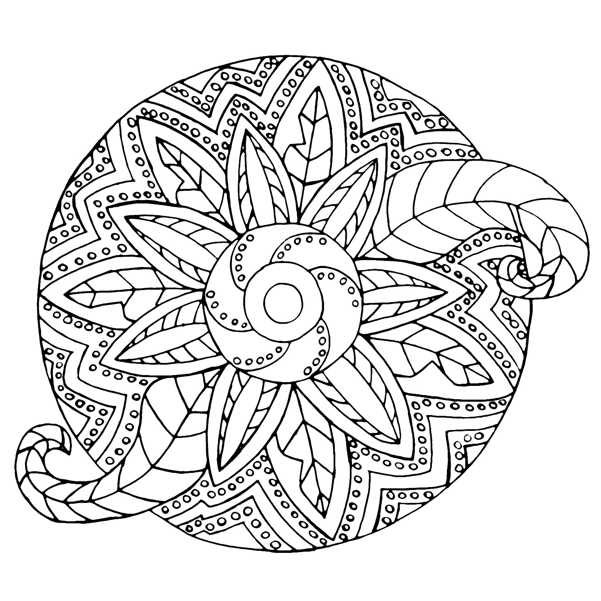 Mandalas sur le thème des Fleurs et végétation : Mandala Végétal / Métal Mandalas sur le thème des Fleurs et végétation : Mandala Végétal / Métal