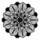 Mandala feuilles noir & blanc