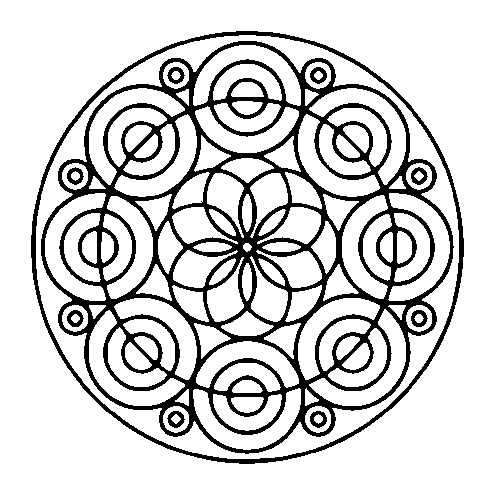 Differents types de cercles dans un Mandala (Mandalas avec Motifs géométriques)