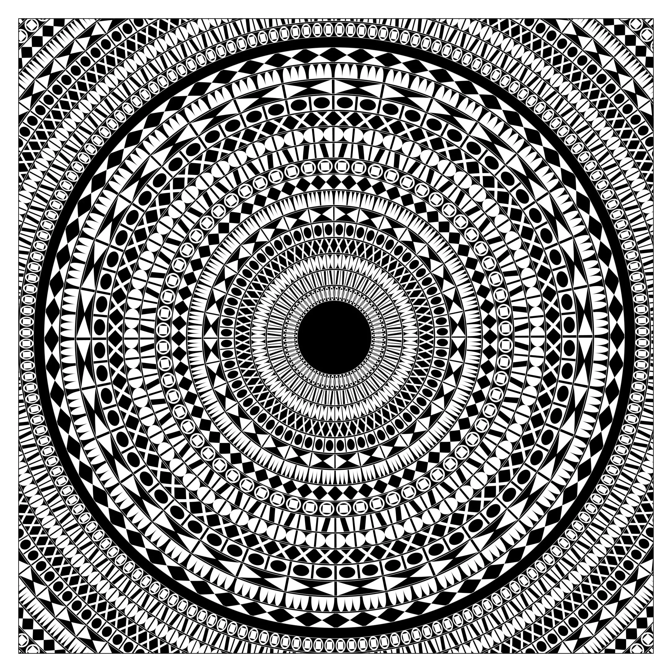 Incroyable Mandala a colorier par Dukepope (Mandalas avec Motifs géométriques)