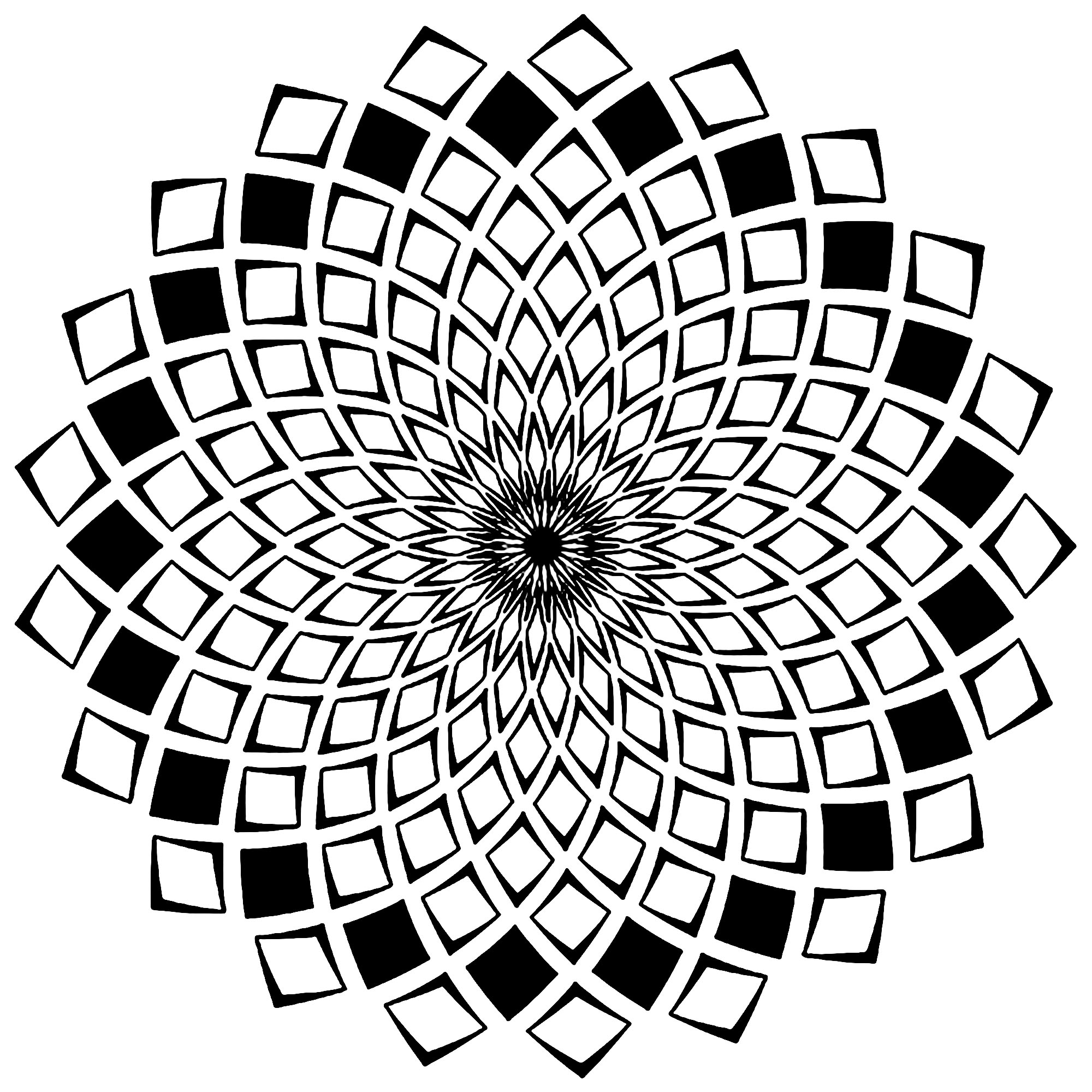 Dessin Mosaique Facile A Imprimer Mandala carres mosaiques - Mandalas avec Motifs géométriques